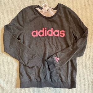 Adidas Gray Sweatshirt with Pink Accents